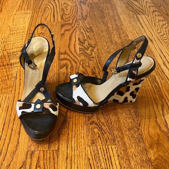 Valentino Garavani Woman’s Animal Print Wedges Size 36.5 - Picture 1 of 7